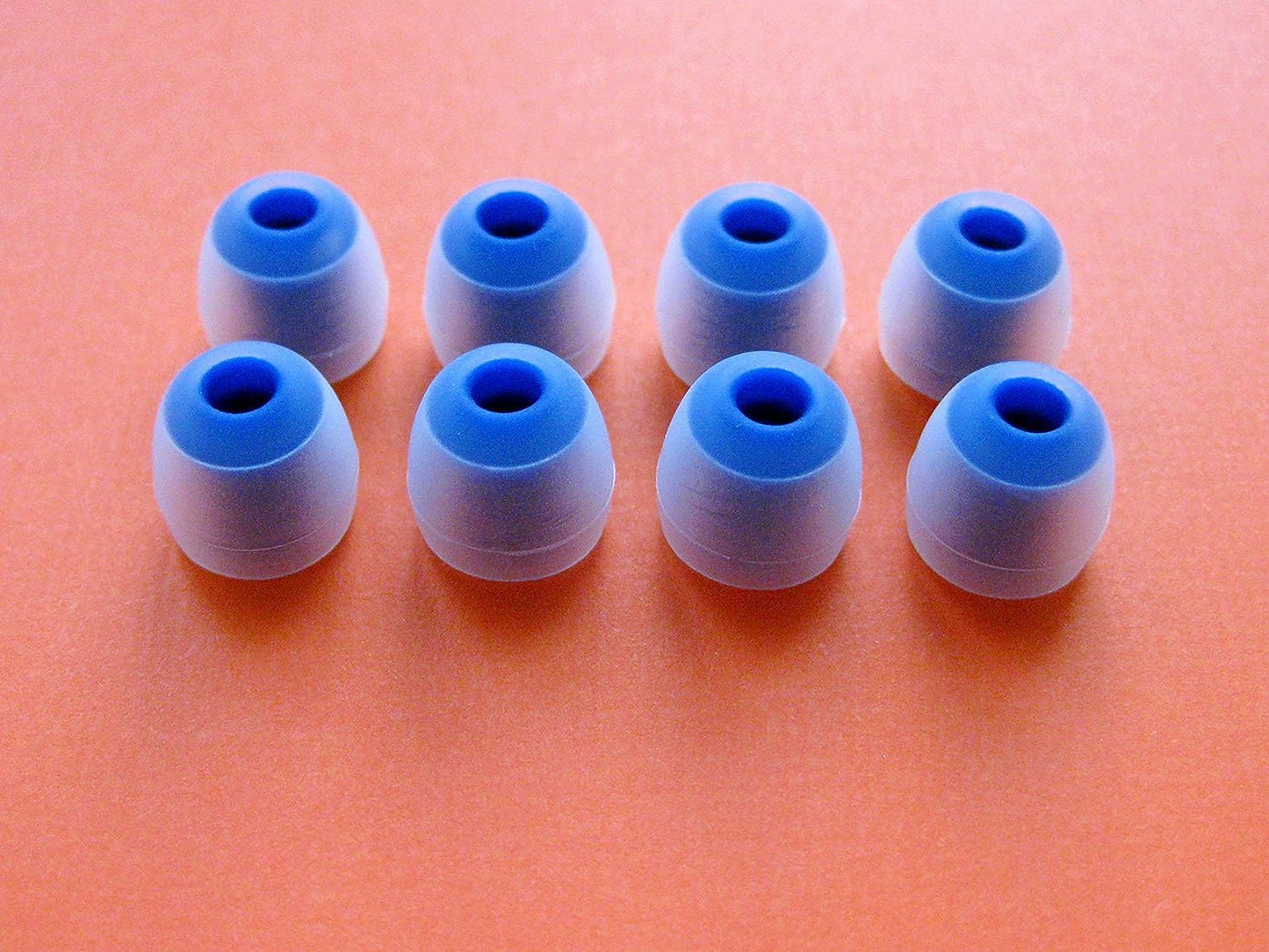 8pcs (CL-BL)- Small (S) Replacement Set Eartips Earbuds for in Ear Earphones with 6.4mm to 7.4mm Nozzle Attachment