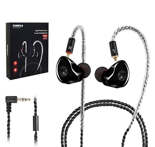 DCMEKA in Ear Monitor Headphones, HiFi Stereo IEM Earphones, Dynamic Dual Driver Wired Earbuds with Detachable Cable, Noise Canceling Headset