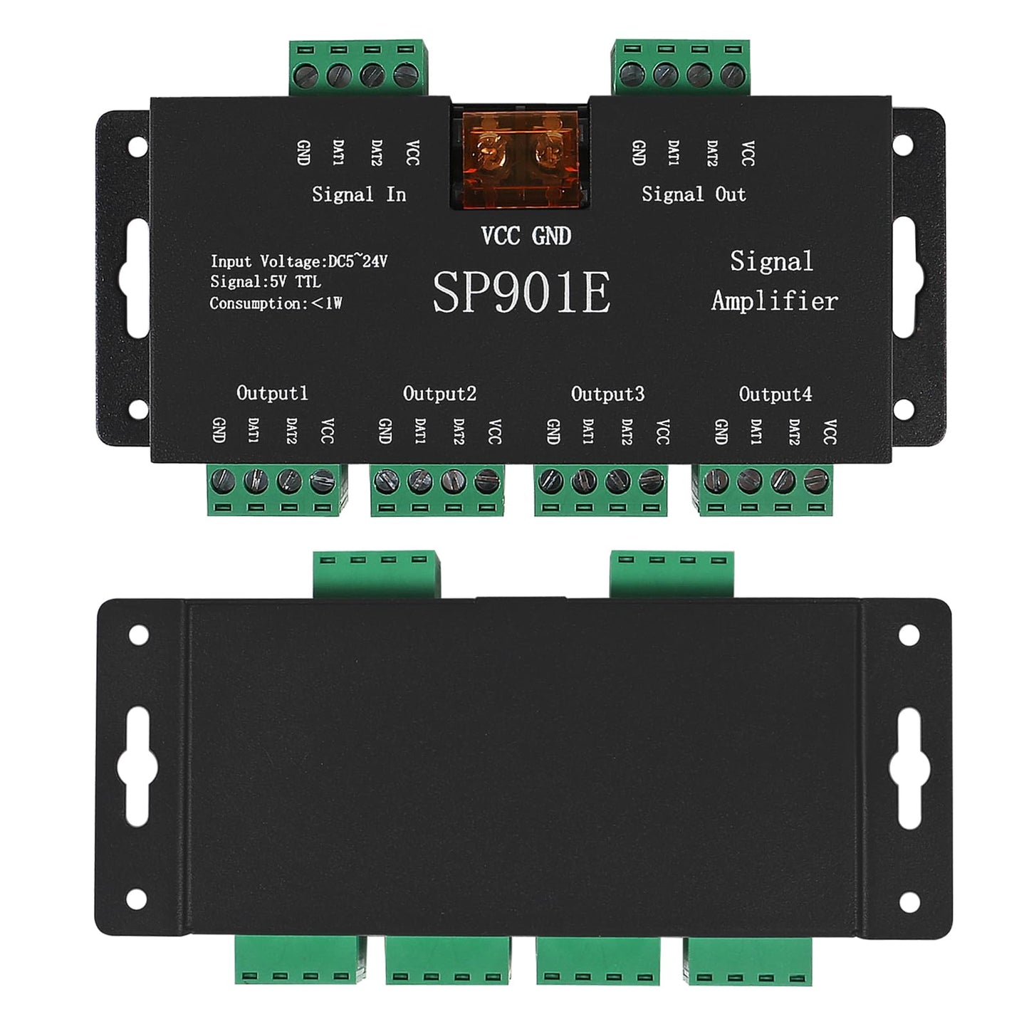 ACEIRMC 2pcs SP901E Signal Amplifier Repeater for RGB Addressable LED Strips and Panels
