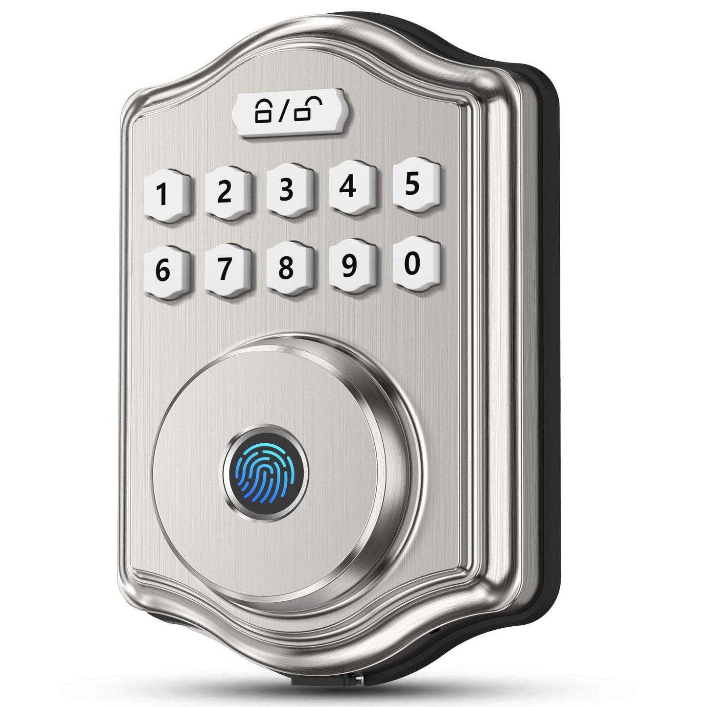 52HZ Fingerprint Door Lock, Keyless Entry Door Lock with Code, Voice Guidance Electronic Keypad Deadbolt Smart Locks for Front Door, Anti-Peeping