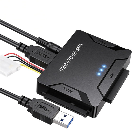 USB 3.0 to IDE SATA Adapter Hard Drive Reader, Type C USB to External Hard Drive Disk HDD Converter Kit for Universal 2.5/3.5 HDD SSD with Power