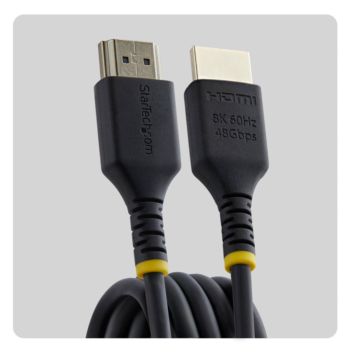 StarTech 1.6ft Slim Ultra High Speed HDMI Cable, 8K 60Hz, HDR10+, 48Gbps