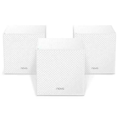 Tenda Nova Mesh WiFi System MW12 - Covers up to 4000 sq.ft - Tri-Band AC2100 Whole Home WiFi Mesh System - Gigabit Mesh Router for 100+ Devices