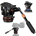 K&F CONCEPT Professional Fluid Head, Lightweight Fluid Video Head Silky-Smooth Stable Tripod Head Mount Max Load 17.6lbs/8kg, Net Weight 1.32KG Tripod