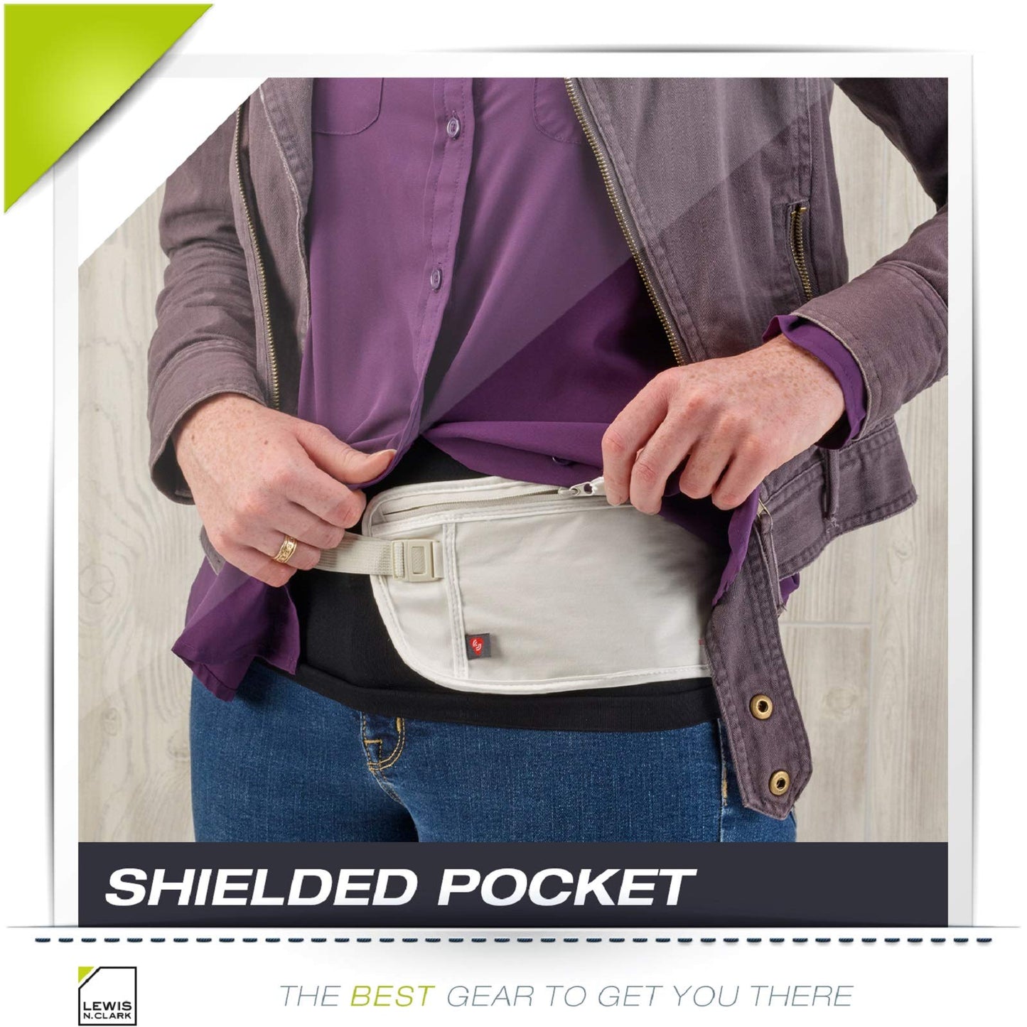 Lewis N. Clark RFID Blocking Money Belt – Travel Pouch & Passport Holder for Women & Men, Secure ID & Credit Card Case, Taupe