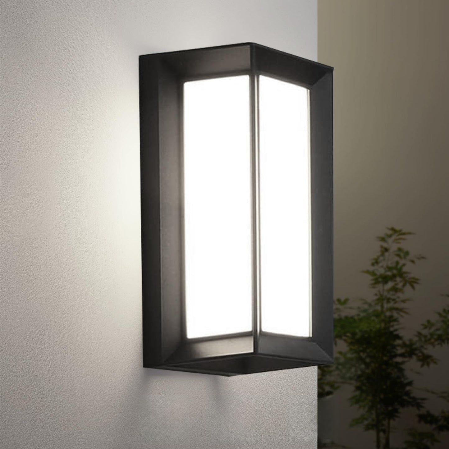 iYogaled Porch Lights Outdoor Light Fixture, 12W Black Exterior Light Fixtures Wall Mount, 3-Color-Temp Adjustable Wall Sconce, IP65 Waterproof