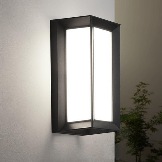 iYogaled Porch Lights Outdoor Light Fixture, 12W Black Exterior Light Fixtures Wall Mount, 3-Color-Temp Adjustable Wall Sconce, IP65 Waterproof