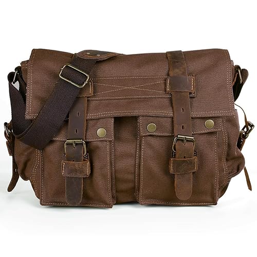 Men's Lightweight Vintage Waterproof Canvas DSLR SLR Shockproof Camera Shoulder Messenger Bag Sling Bag