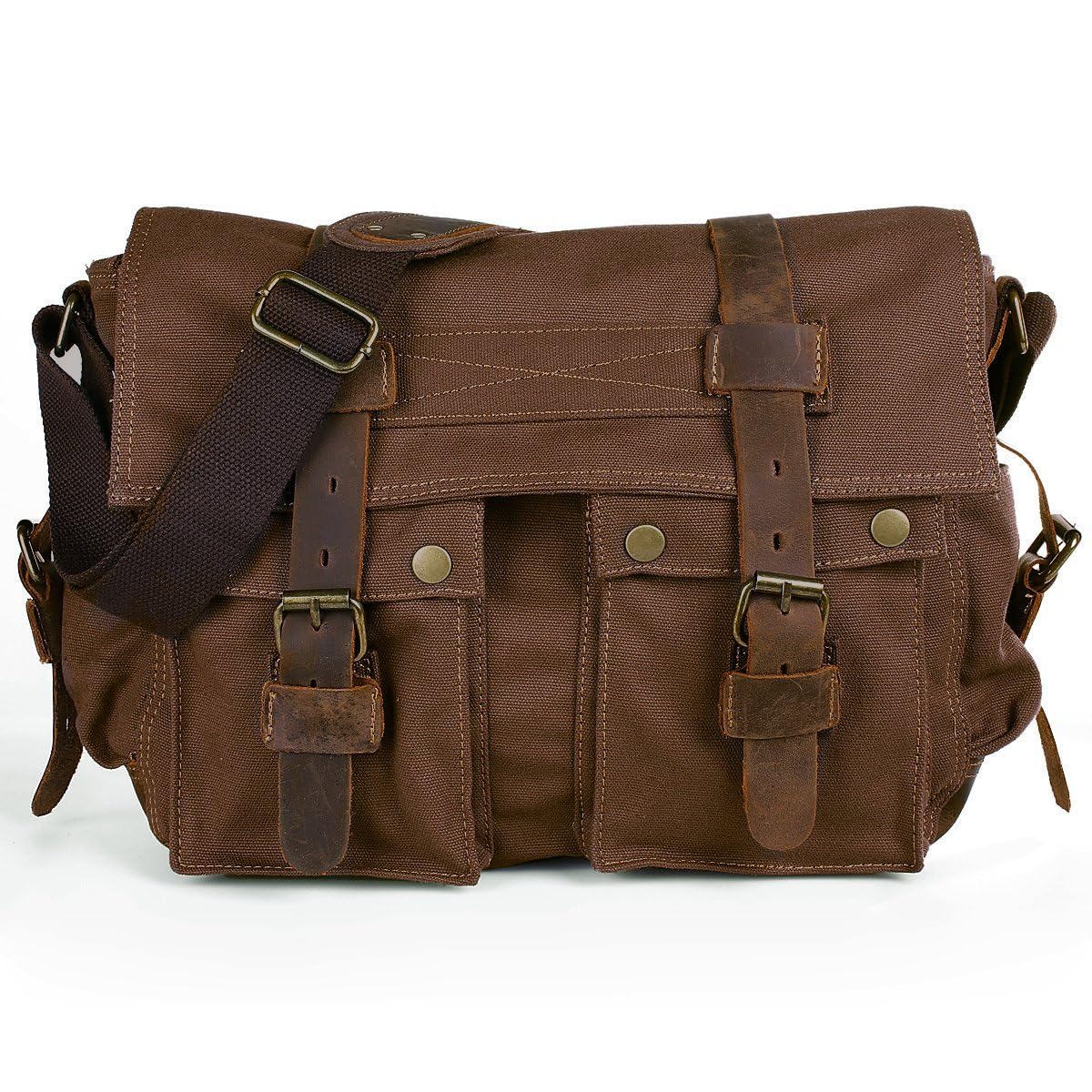 Men's Lightweight Vintage Waterproof Canvas DSLR SLR Shockproof Camera Shoulder Messenger Bag Sling Bag