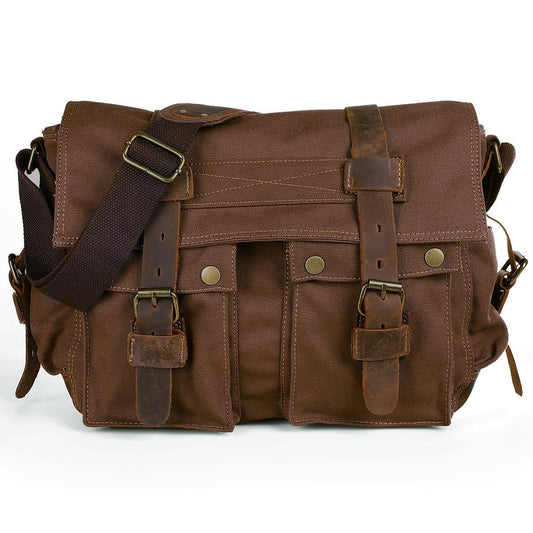 Men's Lightweight Vintage Waterproof Canvas DSLR SLR Shockproof Camera Shoulder Messenger Bag Sling Bag