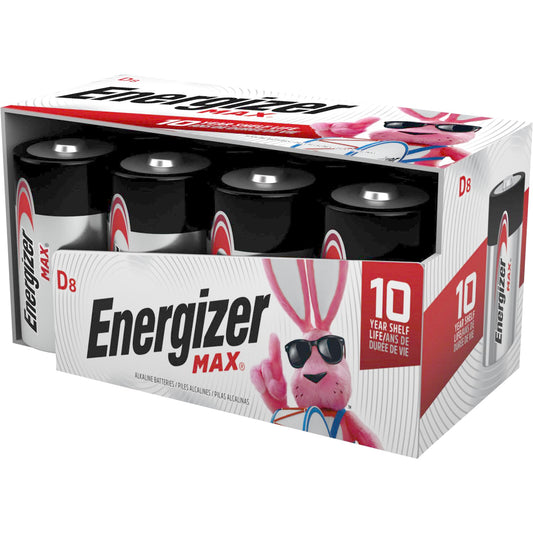 Energizer D Batteries, D Cell Battery Premium Alkaline, 8 Count