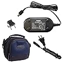 HQRP Accessory KIT Compatible with JVC Everio GZ-MG130 / GZ-MG130U, GZ-MG155 / GZ-MG155U, GZ-MG255 / GZ-MG255U Camcorder (Case and AC Adapter)