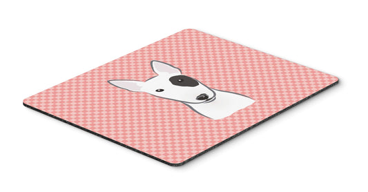 Caroline's Treasures BB1209MP Checkerboard Pink Bull Terrier Mouse Pad, Hot Pad or Trivet for Home Office Gaming Working Computers Laptop Mouse