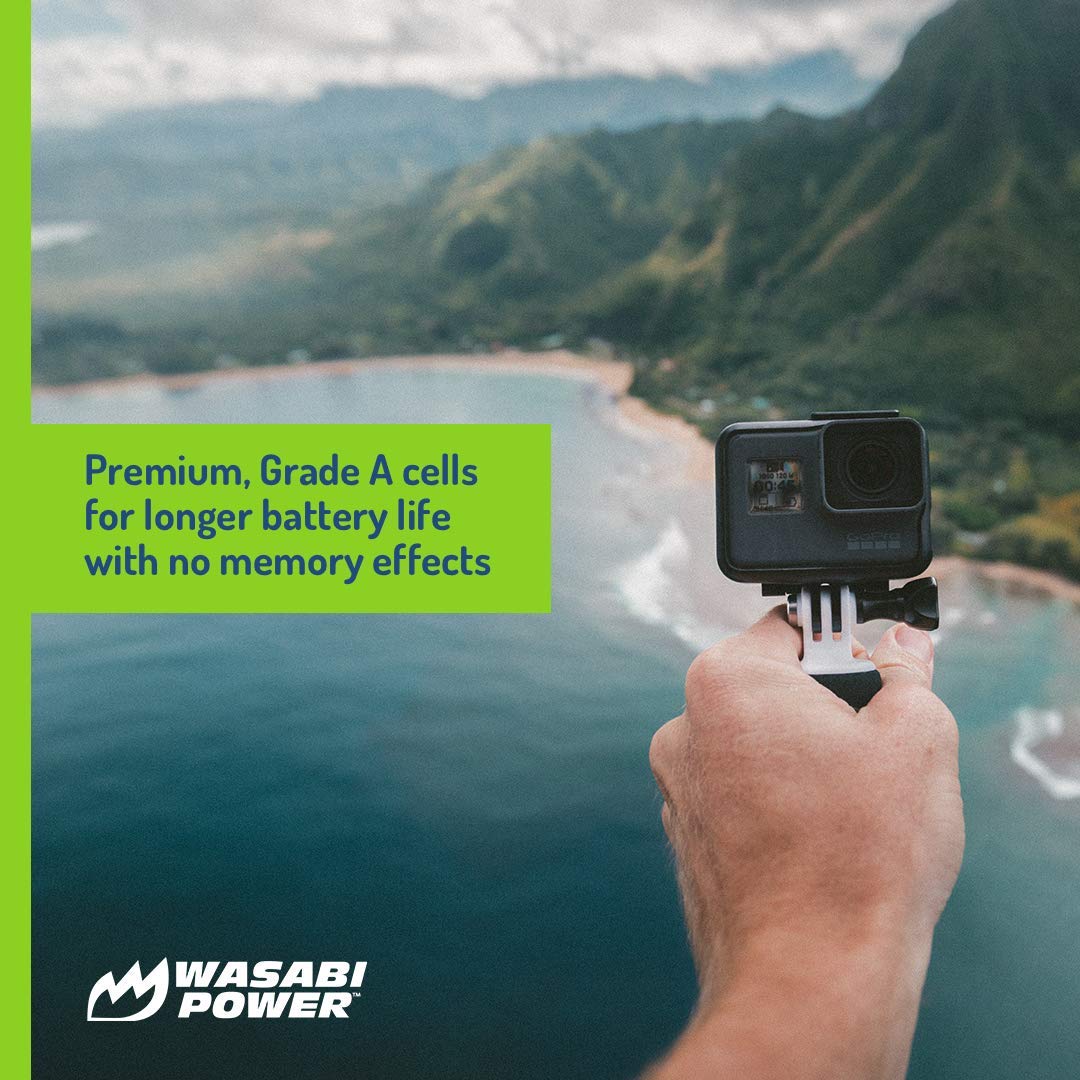 Wasabi Power HERO8 Battery (4-Pack) and Dual Charger for GoPro Hero 8 Black (All Features Available), Hero 7 Black, Hero 6 Black, Hero 5 Black, Hero