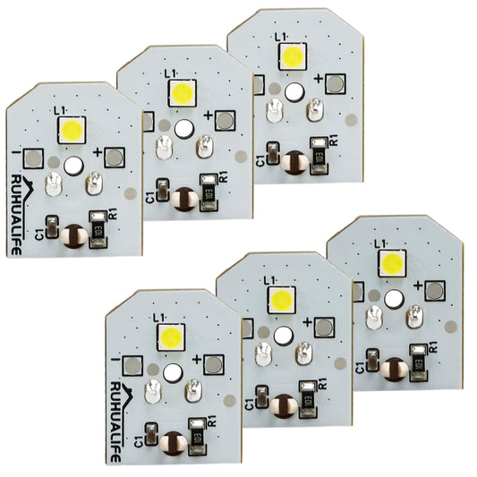 RUHUALIFE 6 PCS Refrigerator LED Lights Refrigerator Bulbs Refrigerator Lamp Modules Compatible with GE Replace#: WR55X30602 WR55X26486 WR55X11132