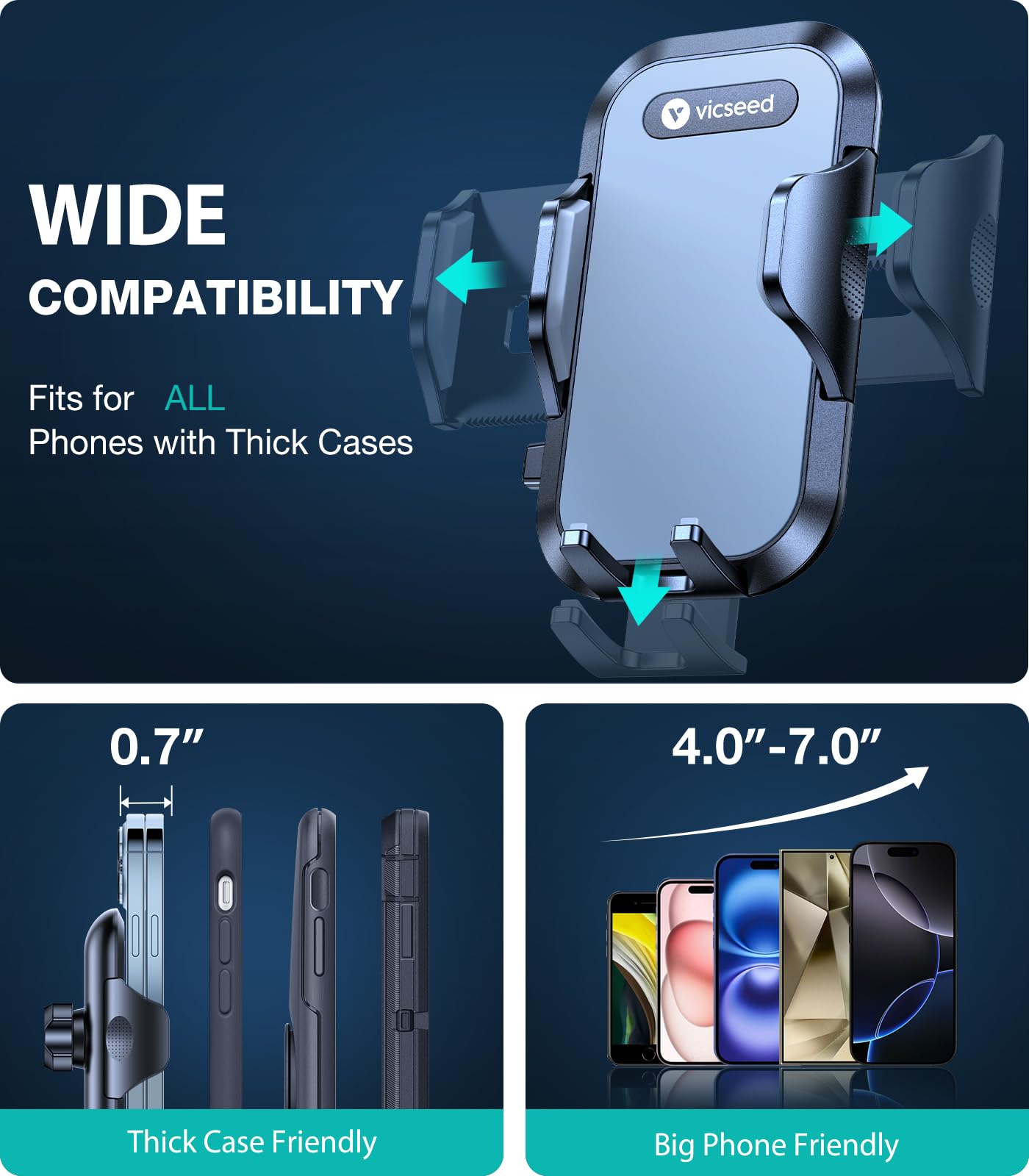 VICSEED [No.1 Powerful Suction] [Rally Racing-Grade Stability] Phone Holders for Your Car 2026 Upgraded Car Phone Holder Mount Truck Stand