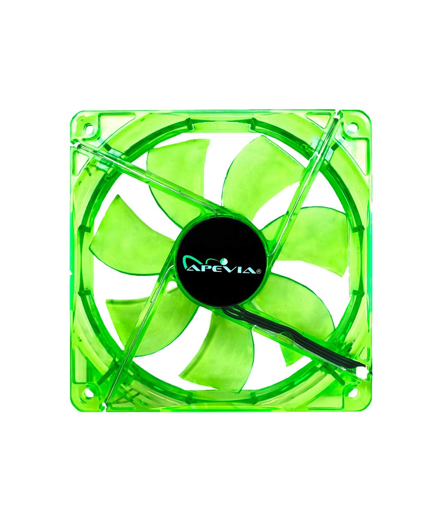 Apevia CF512L-GN 120mm 4pin+3pin Silent Green LED Case Fan (5-pk)