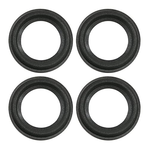 Fielect 4Pcs 2.5inch/63mm Foam Speaker Edge Surround Rings Replacement Kit for Speaker Repair or DIY Black