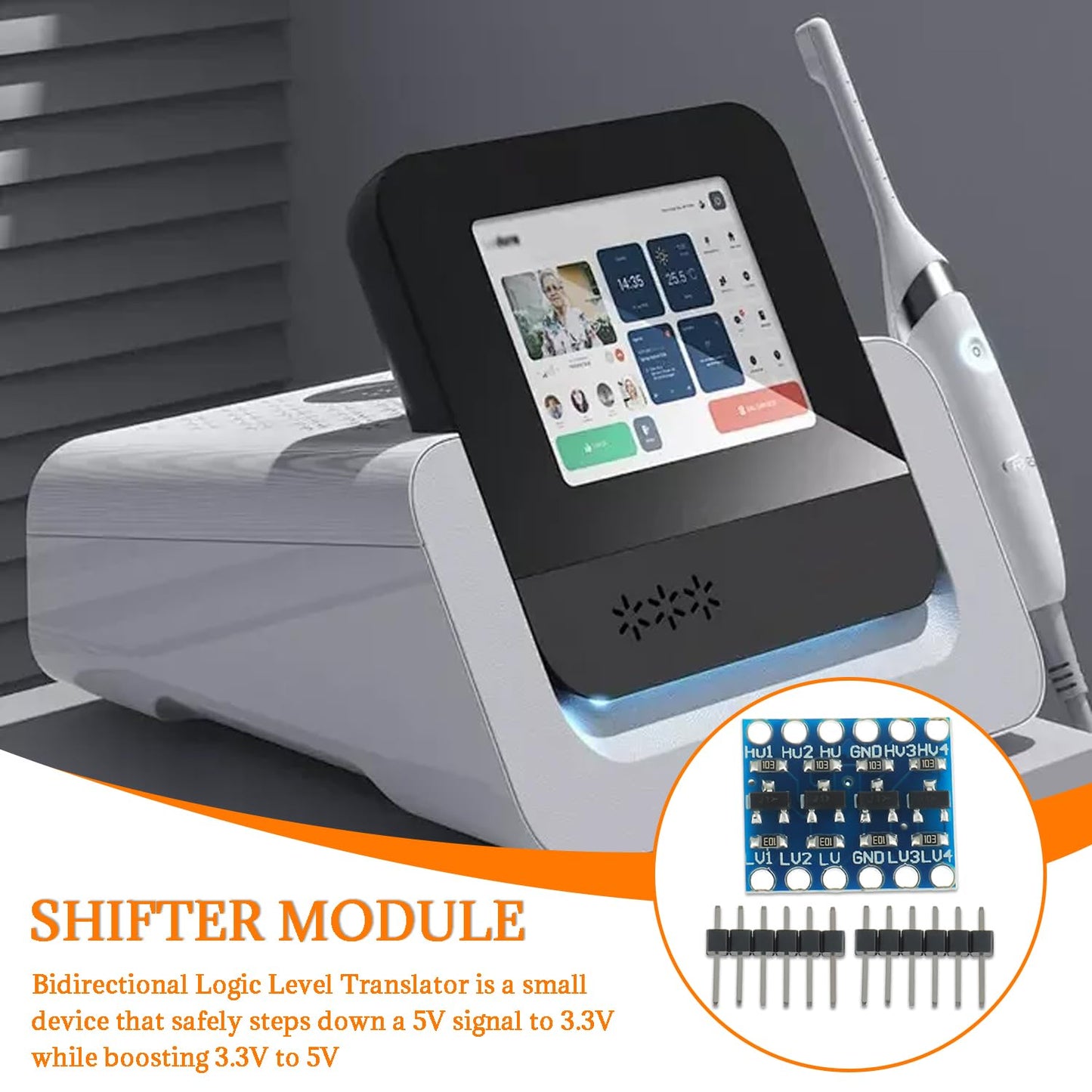 HUAREW IIC I2C Logic Level Converter Bi-Directional Module with 4 Way Channels 5V to 3V Shifter Compatible with Arduino(12 pcs)