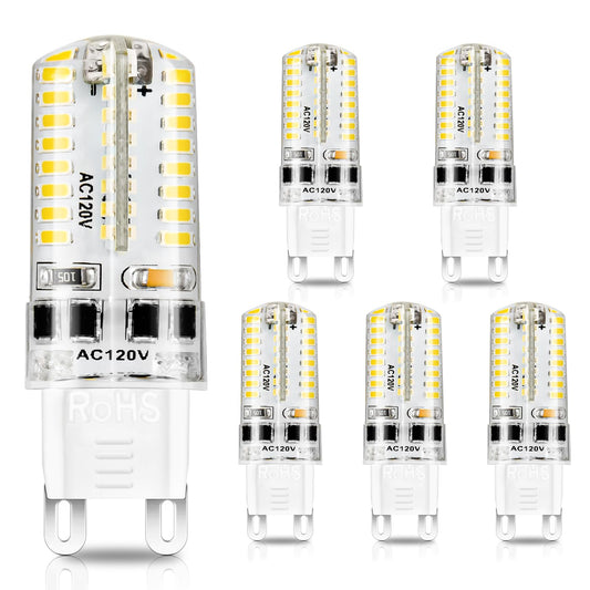 YGS-Tech G9 LED Bulb Dimmable, 4W (35W Halogen Equivalent), G9 Light Bulbs, 3000K Warm White, CRI80, G9 Base Bulb for Chandelier, Interior Decoration
