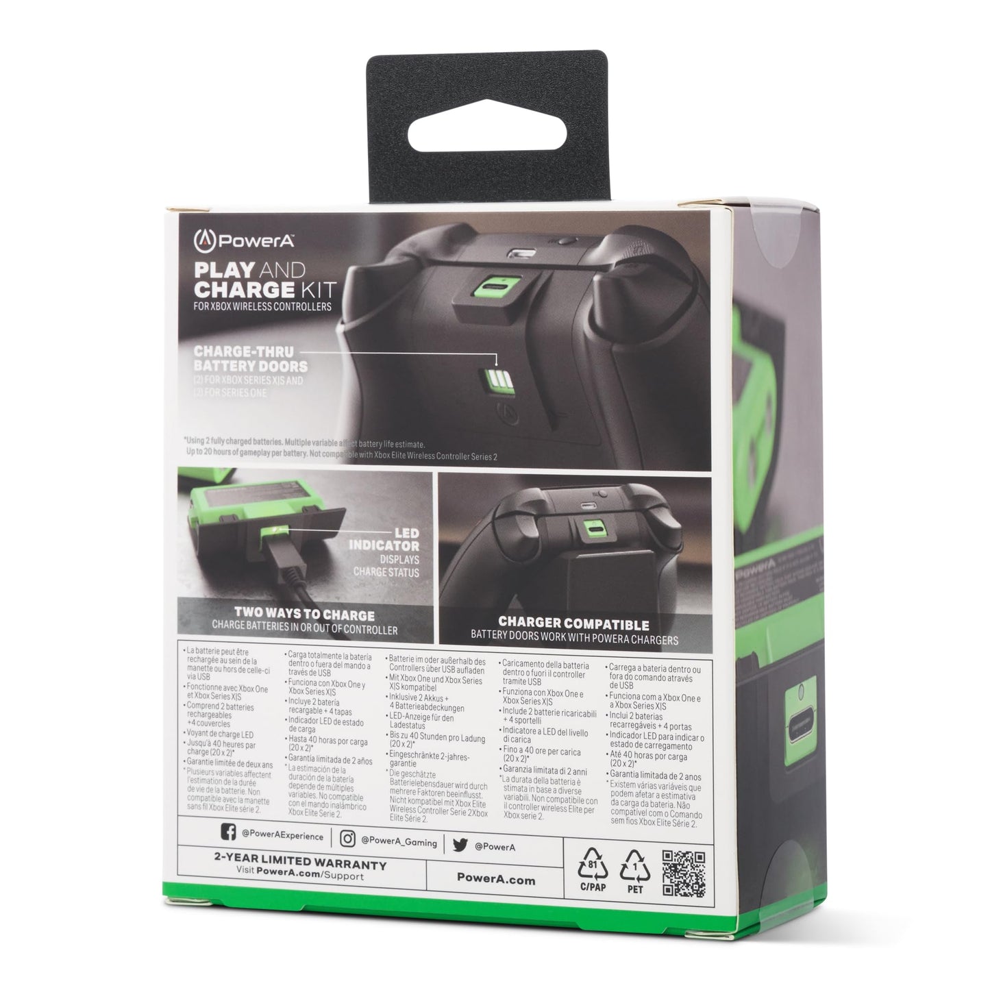 PowerA Play & Charge Kit for Xbox Series X|S and Xbox One - Green