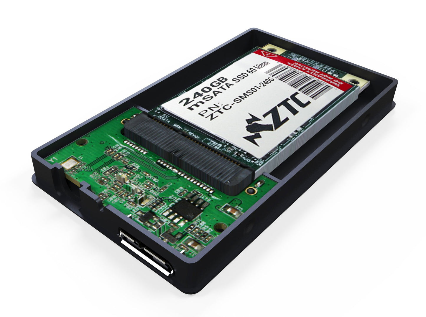 ZTC Sky Board mSATA to USB 3.0 SSD Enclosure Adapter Case. Support UASP SuperSpeed 6Gb/s 520MB/S Model ZTC-EN002