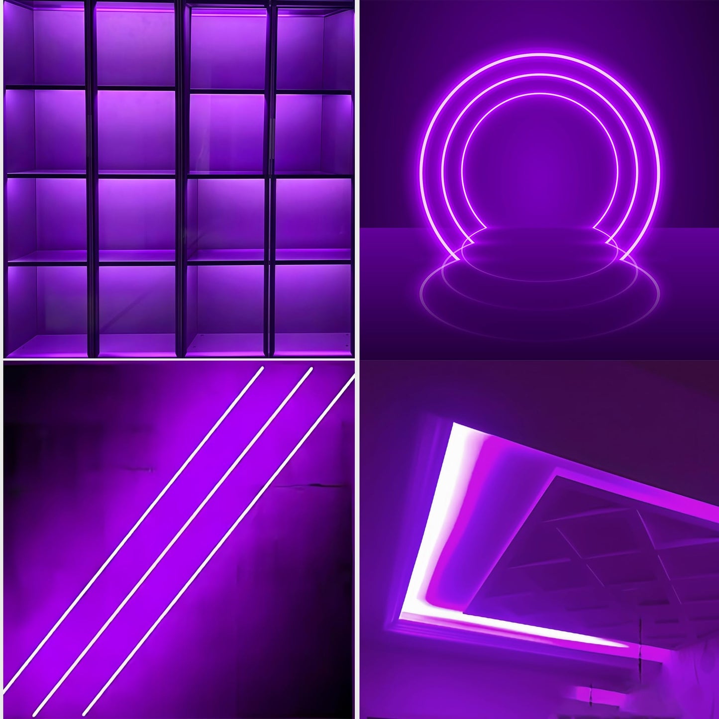 Clearhill 5V 8mm Width USB COB LED Strip Lights,Purple,320LEDs/M,8W/M,CRI90,9.84FT/3M,Electroplated Double-Sided Panel Light Strip,Waterproof