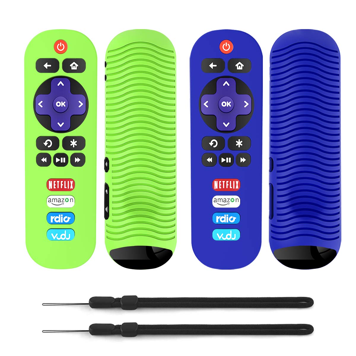 2 Pack Silicone Case for TCL Roku TV RC280 Remote, Protective Universal Replacement Lightweight Shockproof TCL Roku TV Remote Cover with Lanyard