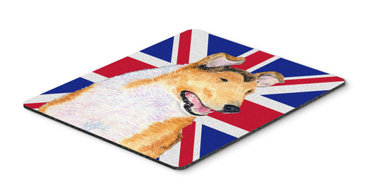 Caroline's Treasures SS4912MP Collie Smooth with English Union Jack British Flag Mouse Pad, Hot Pad or Trivet for Home Office Gaming Working Computers