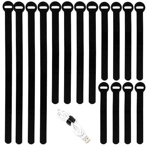150PCS Reusable Cable Ties - 4+6+8+10inch Multi-Purpose Cable management Hook & Loop Cable Straps Wire Ties,Adjustable Fastening Cord Organizer,Cable