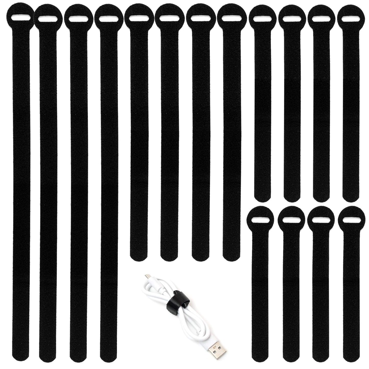 150PCS Reusable Cable Ties - 4+6+8+10inch Multi-Purpose Cable management Hook & Loop Cable Straps Wire Ties,Adjustable Fastening Cord Organizer,Cable