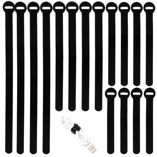 150PCS Reusable Cable Ties - 4+6+8+10inch Multi-Purpose Cable management Hook & Loop Cable Straps Wire Ties,Adjustable Fastening Cord Organizer,Cable