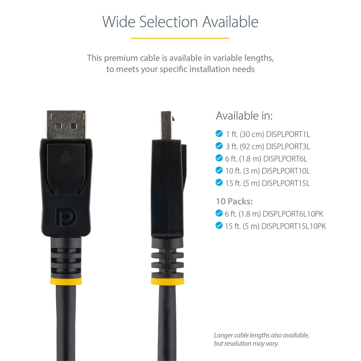 StarTech.com 15ft (4.6m) DisplayPort 1.2 Cable - 4K x 2K Ultra HD VESA Certified DisplayPort Cable - DP Video/Display Cord - Latching DP Connectors