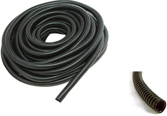 1" X 100 feet Split Wire Loom Flex-Guard Convoluted Tubing - Protective Split Cable Sleeves for Automotive Home Industrial Electrical Wiring - Black
