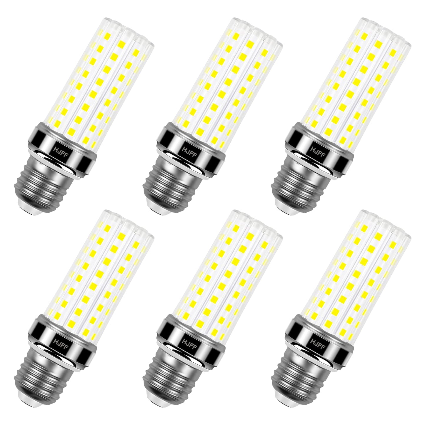 HJFF 6 Pack LED Corn Light Bulb 200w Equivalent 2500 Lumen 5000K Cool Daylight White 20W E26/E27 Base Non-dimmable Ceiling Fan Led Light Bulb for Home