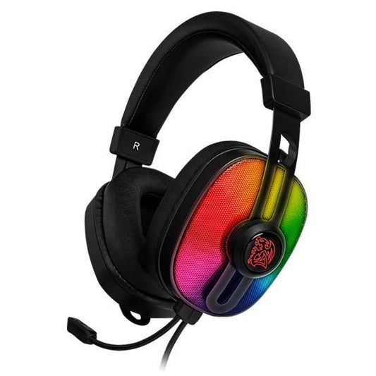 Tt eSPORTS Thermaltake Pulse G100 RGB 53mm Neodymium Driver Adjustable Leatherette Headband Lightweight Gaming Headset,Black