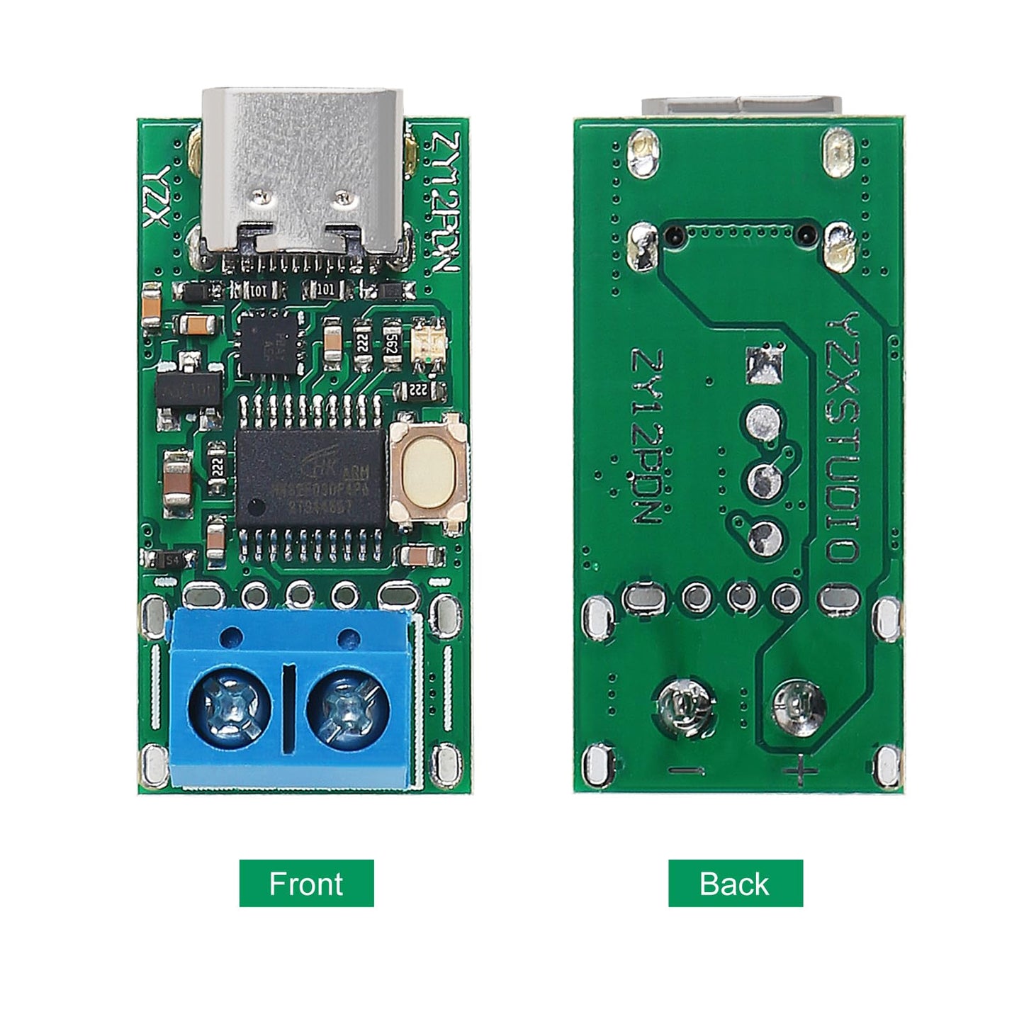 ACEIRMC 2pcs ZY12PDN USB-C PD2.0 3.0 to DC Fast Quick Charging Power Supply Module USB Charger Board Set - ZY12PDN Screw Terminal
