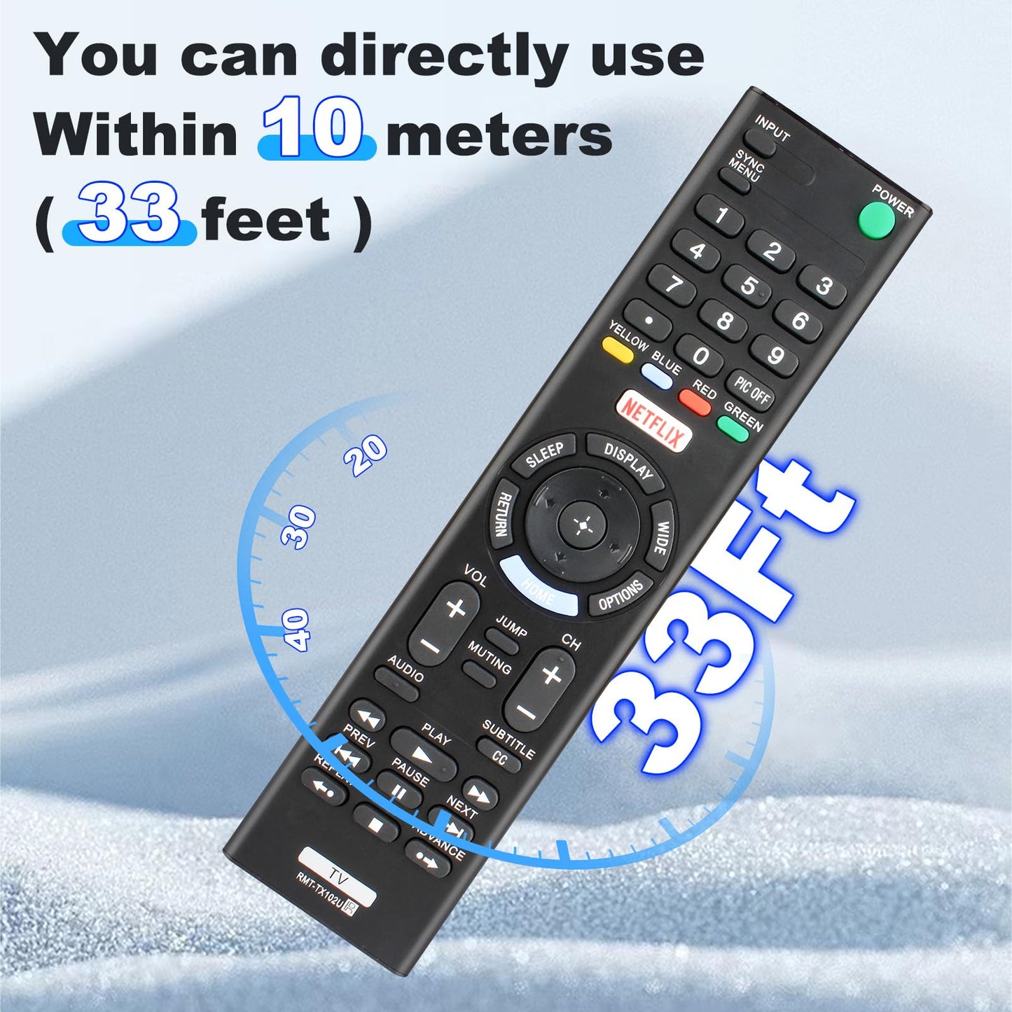 RMT-TX102U for Sony Tv Remote Control Replacement, for Sony Tv Replacement Remote for KDL-32W600D KDL-48W650D KDL-55W650D KDL-40W650D KDL-48R510C