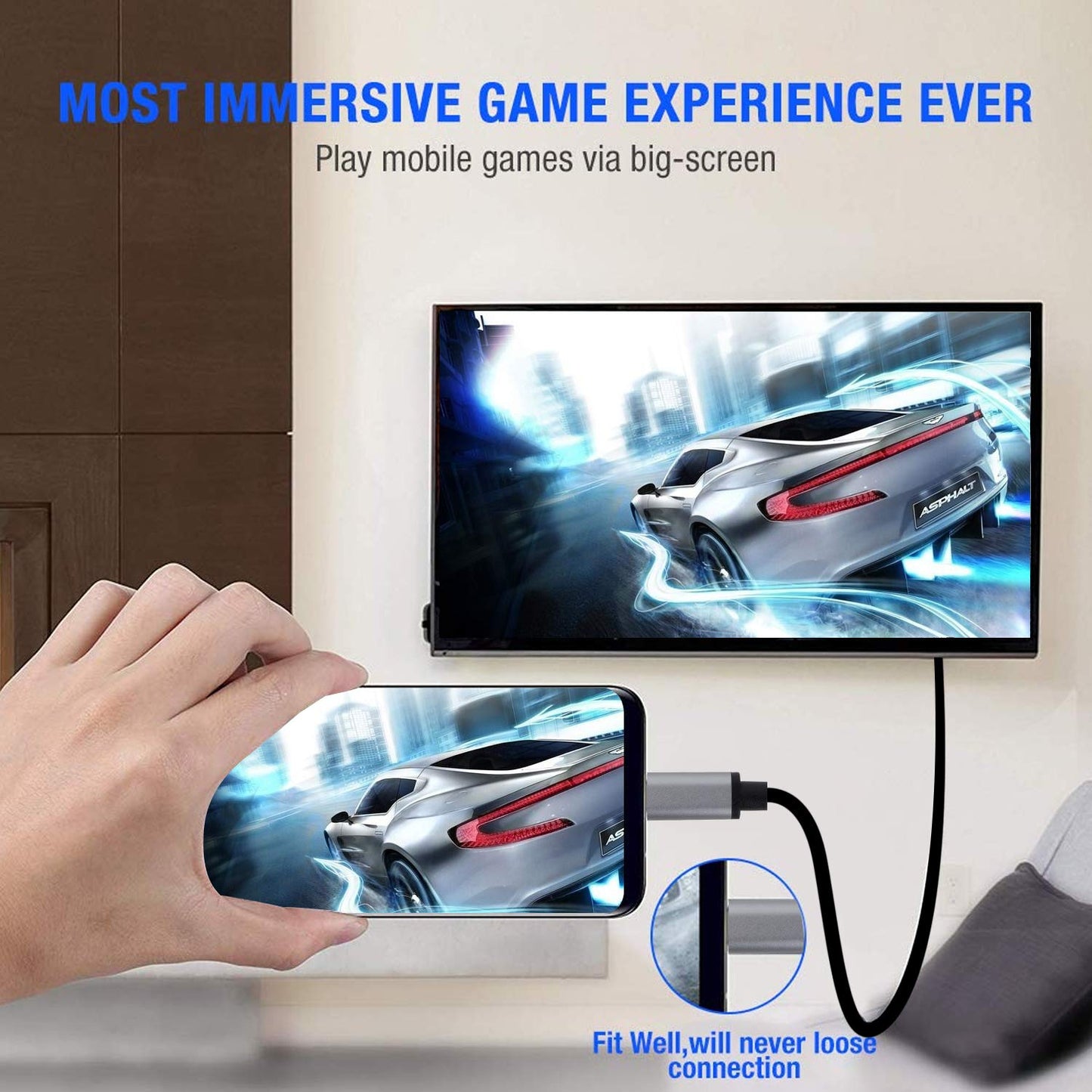 Doitby S25/S24/S23/S22/Note 20 to HDMI Cable for Samsung Galaxy, USB Type C to HDMI Cable Thunderbolt 3/4 Compatible with iPhone 16/15, MacBook, iMac