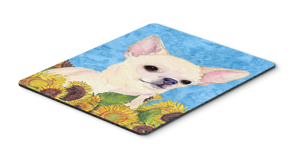 Caroline's Treasures SS4241MP Chihuahua in Summer Flowers Mouse Pad, Hot Pad or Trivet for Home Office Gaming Working Computers Laptop Mouse