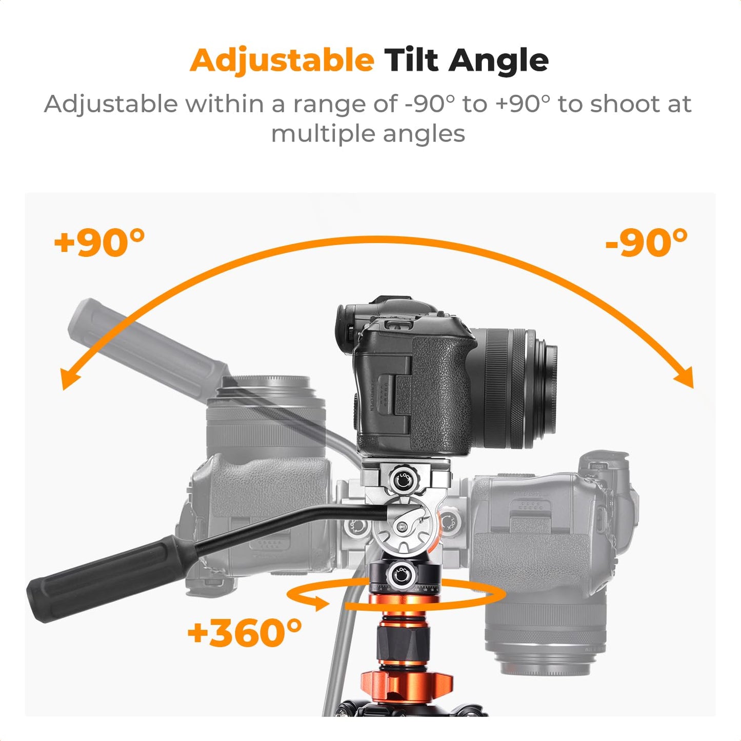 K&F CONCEPT Tripod for Camera?68'' Carbon Fiber Tripod with Fluid Head Max Load 11lb, Lightweight DSLR Camera Tripods & Monopods for Canon Sony Nikon.
