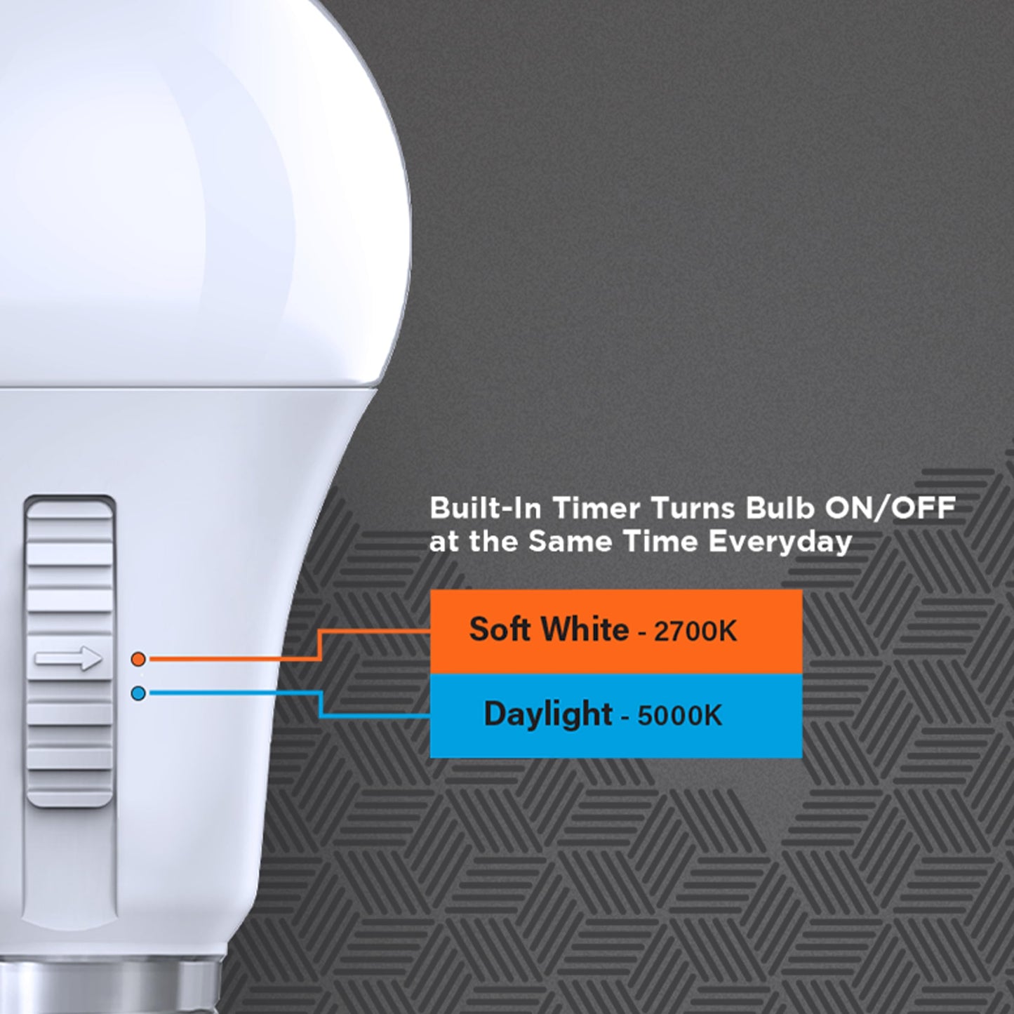 Feit Electric A19 LED Light Bulb, 60W Eq, 2CCT, 800 Lumens, E26 Base