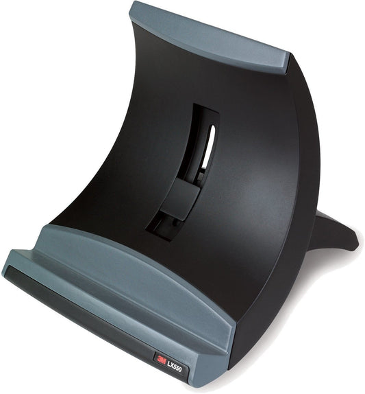 Vertical Notebook Computer Riser, Cable Management, 9x12x6 1/2 - 9 1/2, Black