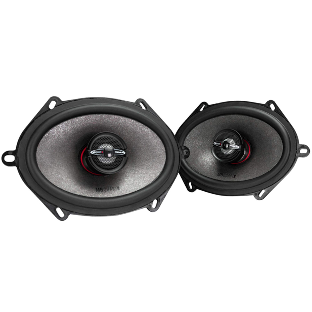 MB Quart PK1-168 Premium Car Speakers (Black, Pair) - 5x7-6x8 Inch Coaxial Speaker System, 220 Watt, 2-Way Car Audio, 4 OHMS (Grills Not Included)