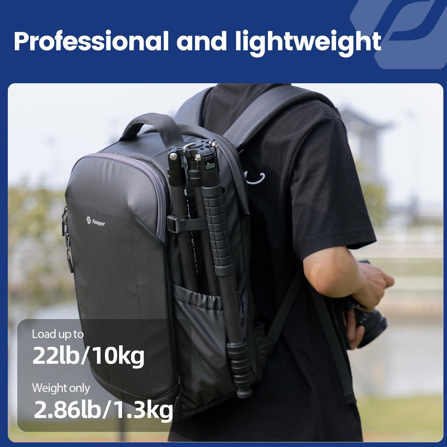 Fotopro 73" Carbon Fiber Tripod for Camera Compact Travel Tripod with Ball Head Detachable Monopod with Quick Release Plate and Camera Bag Load up