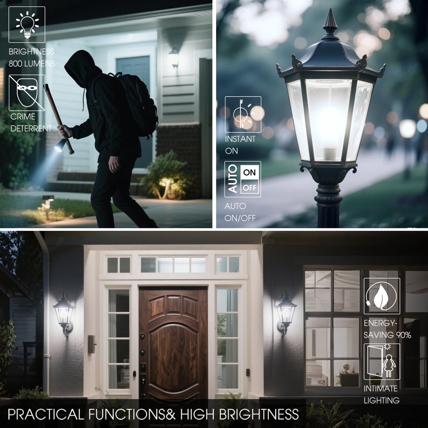 Dusk to Dawn LED Outdoor Light Bulb, 75 Watt Equivalent, 9W 1100 Lumens, 5000K Daylight LED Light Bulbs, E26 Base, Automatic On/Off Sensor Light Bulb