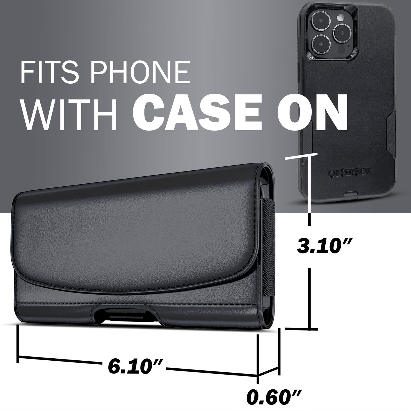 Meilib Cell Phone Belt Holder with Clip, Holster for Men, Premium Cellphone Pouch Case for iPhone 17, 16e, 16, 15, 14, 13, 12, 11 & Pro Models, (Fits
