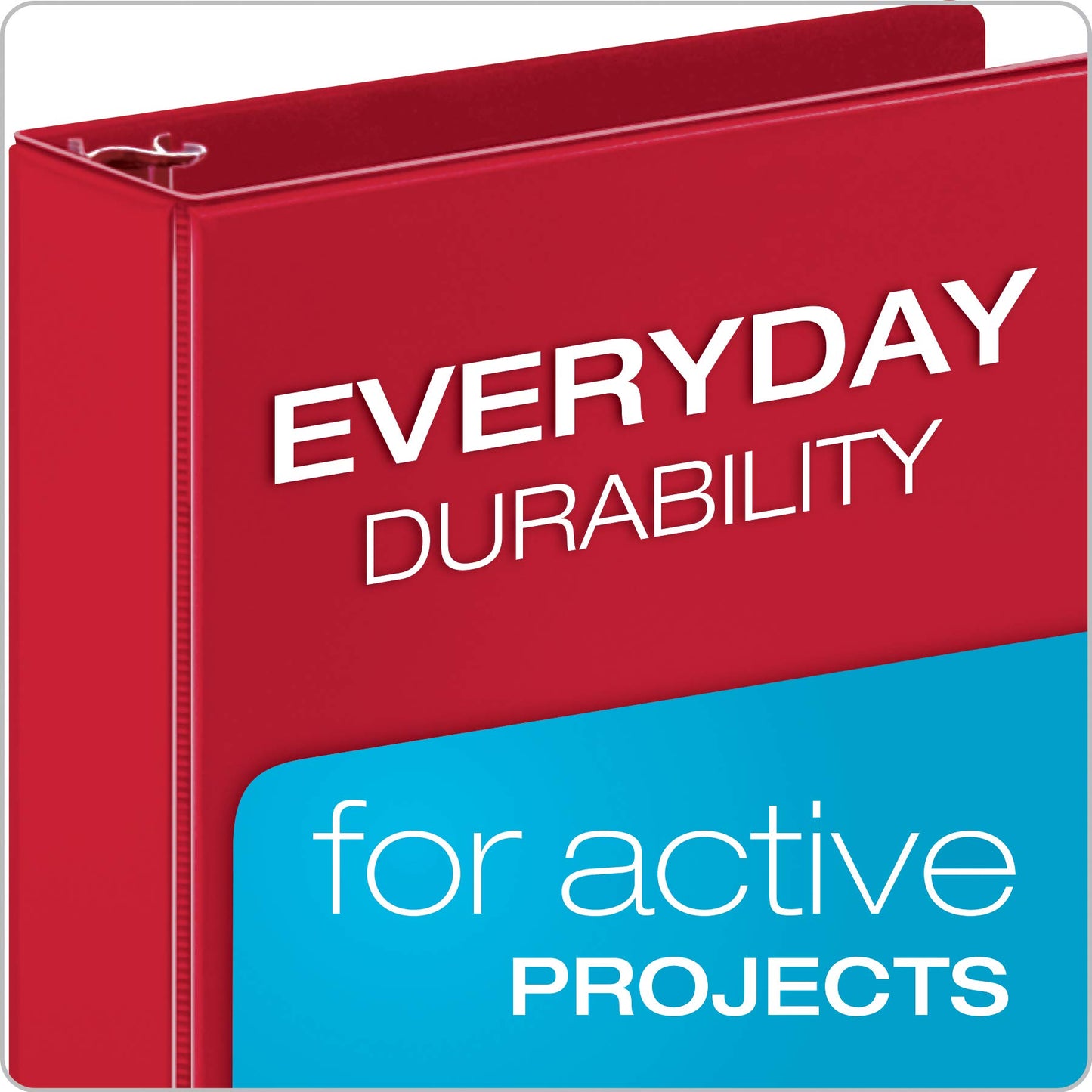 Cardinal 3 Ring Binders, Binders for School and Office, Durable 2 Inch Binder with Round Rings, Holds 475-Sheets, ClearVue Covers, Non-Stick