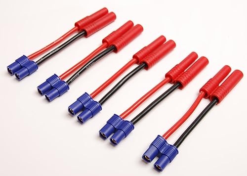 Pack(5) EC3 Female to 4MM 4.0MM Bullet Connector Adapter 14awg for RC HXT Drone Motor Wire