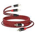 RCA Cable 3Ft,2Rca Male to 2-Rca Male Audio Stereo Subwoofer Cable [Hi-Fi Sound] Nylon-Braided Auxiliary Audio Cord for Home Theater, HDTV